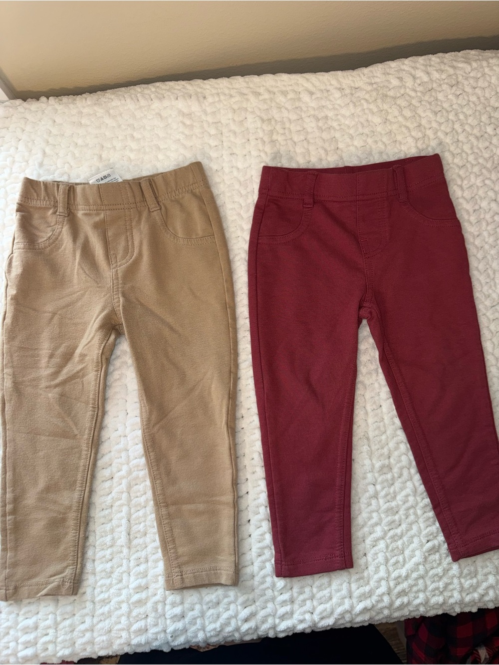 Garanimals Kids Stretch Pull-On Leggings in Tan and Burgundy